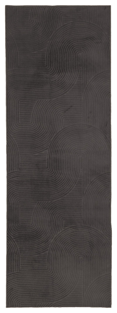 Elion Contemporary Charcoal Washable Rug 2'8" x 8'0" Indoor Area Rug | Tapis Lavable/Contemporain Elion 2'8" x 8'0" en Charbon