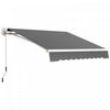 Outsunny Auvent Retractable 8' X 6.5' Avec Lumieres Led, Uv40+, Gris Fonce