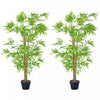 Outsunny Lot de 2 Bambous Artificiels, 5pi, Plante Decorative en Pot