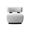 Fauteuil lounge rembourre Bartow style milieu du siecle en ivoire multicolore