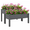 Outsunny Lit De Jardin Sureleve A 2 Niveaux, Jardiniere Surelevee En Bois Avec Pieds, Lit De Plantation De Jardinage Avec 2 Compartiments Pour La Culture De Fleurs, Legumes Et Herbes, Gris