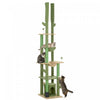Pawhut Arbre A Chat Du Sol Au Plafond, Hauteur Reglable De 89 A 100 Po Pour Grands Chats Avec Griffoirs, Brosse De Toilettage, Abri Pour Chat, Perchoirs, Hamacs, Boules, Vert