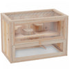 Pawhut Cage En Bois Pour Hamster Lapin Cochon D'inde Chinchilla Pet House 2 Niveaux Petits Animaux Habitat Maison Avec Toit Ouvrant Avec Espace De Course