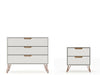 Ensemble de commode 2 pieces Rockefeller style mid-century moderne en blanc casse