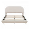 Lit plateforme Sophie rembourre en polaire Teddy avec tissu doux et cadre robuste, taille Full, beige