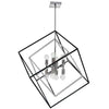 Luminaire suspendu Kappa de Dainolite avec fini chromé poli et noir mat, et 8 ampoules