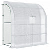 Outsunny 7' X 3' X 7' Outdoor Walk-in Greenhouse, Serre Pour Le Jardinage Des Plantes Avec Fenetres A Enroulement, Porte A Fermeture Eclair Et Etageres A 3 Niveaux, Blanc.
