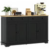 HOMCOM Buffet avec tiroirs de rangement et etageres reglables, noir
