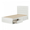 Arlen Ensemble Lit Matelot 3 Tiroirs Et Tete De Lit - Pin Blanc