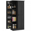 HOMCOM Meuble de rangement de cuisine de 70\" de haut avec etageres, noir