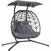 Outsunny Chaise Double Suspendue Avec Auvent, Chaise Hamac Pliable, Noir