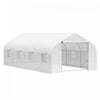 Outsunny 20x10x7ft Walk-in Steeple Greenhouse Outdoor Backyard Plant Seed Growth Tunnel Shed Maison Chaleureuse Avec 2 Voies D'ancrage Blanc