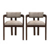 Evelyn Ensemble de 2 chaises de salle a manger en bois de caoutchouc avec accoudoirs et assise rembourree, expresso