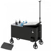 Outsunny Chariot de glaciere a roulettes avec decapsuleur, noir