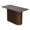 Table a manger industrielle moderne Jett 63 pouces avec base piedestal MDF et fer, brun