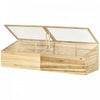 Outsunny Cadre Froid En Bois Avec Toit Ouvrant, Mini-serre, Naturel