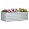 Outsunny Jardiniere surelevee en metal avec tiges renforcees, gris clair