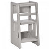 Qaba Tabouret De Cuisine Pour Tout-petits Avec Trois Hauteurs Reglables, Gris