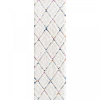 Carpette à poil long Lola à motif de grands treillis - 2 pi 7 po x 8 pi