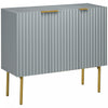 HOMCOM Meuble d'appoint avec pieds dores pour salle a manger couloir, gris