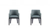 Fauteuil moderne Gansevoort en bois et cuir vegetalien couleur etain - Lot de 2