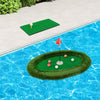 Costway Oval Flottant De Golf Vert Comprend Le Tapis De Golf Frappant 6 Balles De Golf Drapeau De Golf