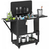 Glaciere de Patio Outsunny 104 Litres a Roulettes avec Etageres, Noir