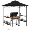 Outsunny Tente De Barbecue 8' X 5', A 2 Niveaux, Gris Fonce