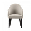 Fauteuil Hillman Moderne en Bois, Similicuir et Velours, Gris Clair
