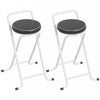 HOMCOM Lot de 2 Tabourets de Bar Pliables, Siege en PU, Noir
