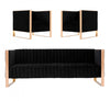 Ensemble de canape 3 pieces Trillium style milieu du siecle en noir