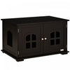 Pawhut Boite A Litiere Pour Chat Meuble Pour Chat Cache Toilette Interieure Pour Chat Table De Nuit A Double Porte Table D'extremite Avec Fenetre Pour Chat Cafe