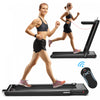 Tapis De Course Pliant De Marque Costway 2 En 1, 2 Cv Machine De Jogging Avec Double Affichage Led Noir