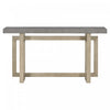 Table d'entree peinte Ethan 59,1'' avec design rectangulaire triple et pieds en bois de pin, grise