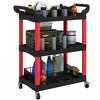 Homcom Chariot A Outils Roulant A 3 Niveaux, Chariot Utilitaire, Noir