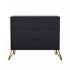 Commode Avira Mid-Century Modern 89 cm en noir (3 tiroirs)