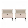 Table de nuit moderne Amara 20\" en rose pale et blanc (1 tiroir) - Lot de 2