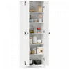 HOMCOM Armoire de garde-manger de 67po, armoire de rangement, blanc vieilli