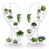 Costway 5 Etagere En Forme De Cœur Avec Crochet Suspendu Pour Plusieurs Plantes Blanc