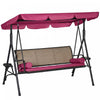 Outsunny Balancelle de veranda 3 places avec auvent et assise en rotin