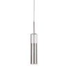 Luminaire suspendu Luna de Dainolite en verre transparent, avec fini chromé poli et ampoule à DEL de 6 W