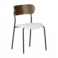 Chaise de salle à manger Hype crème et brune - ensemble de 2