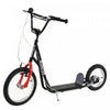 Aosom Teens Youth Kick Scooter Guidon Reglable Ride On Toy Pour 5+ Avec Double Freins Avant Et Arriere Roues Gonflables Noir