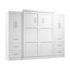 Grand lit escamotable Pur de Bestar de 115 po (L) avec armoires de rangement - blanc