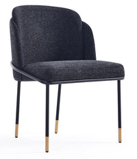 Chaise de salle à manger Flor de Manhattan Comfort en tissu - noire