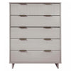 Commode Granville Moderne 38\" en gris clair (5 tiroirs)