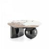 Table basse Laurel Modern Glam avec plateau en pierre frittee noire