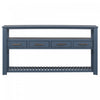 Table d'entree Ava 62,2'' avec tiroirs et etageres ouvertes, bleu marine