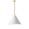Luminaire suspendu Princeton de Dainolite de 24 po de diamètre avec abat-jour blanc, fini laiton vieilli et 1 ampoule