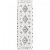Carpette à poil long Lola grise à motif de diamants - 2 pi 7 po x 8 pi